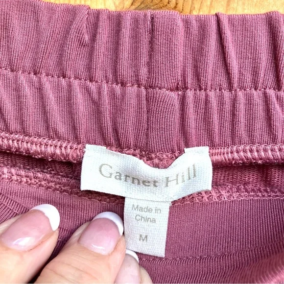 Garnet Hill Mauve Wide Leg Pull On Pants Sz Medium - Picture 3 of 6